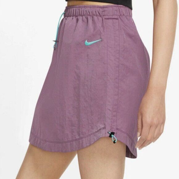Nike Women's Sportwear Swoosh Woven High Rise Skirt Purple - Picture 1 of 11